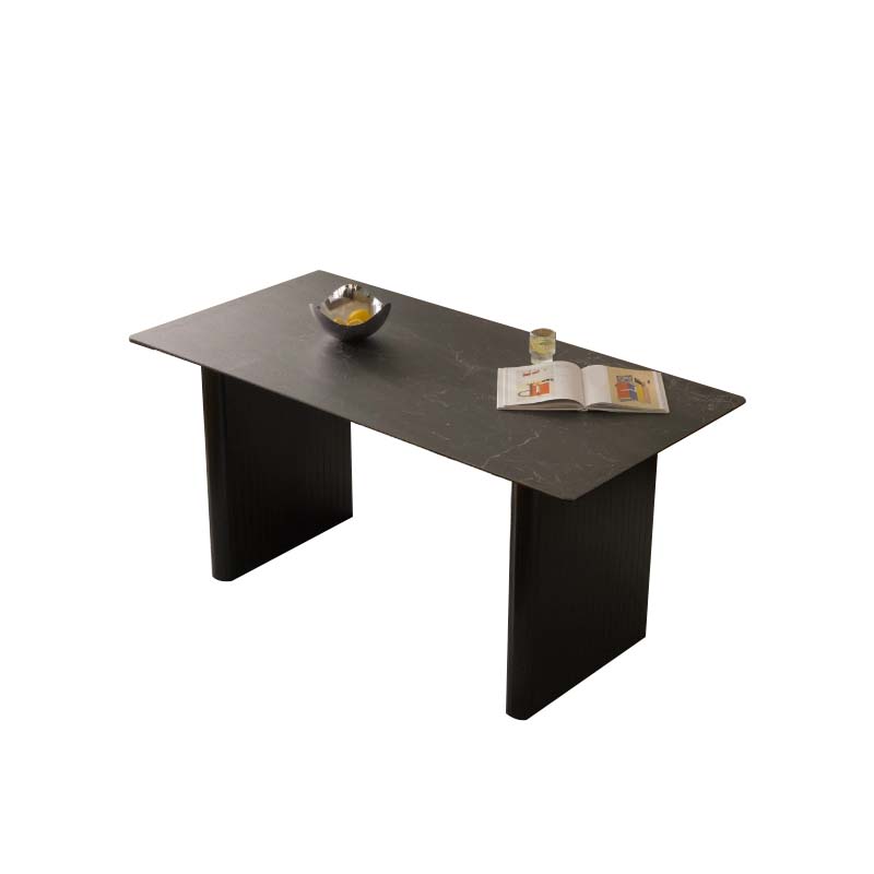 Table de salle à manger rectangulaire en pierre frittée de style moderne pour un usage domestique
