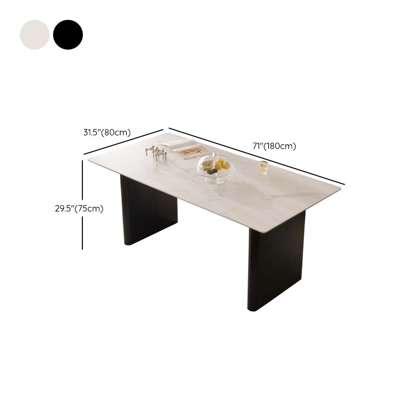 Table de salle à manger rectangulaire en pierre frittée de style moderne pour un usage domestique