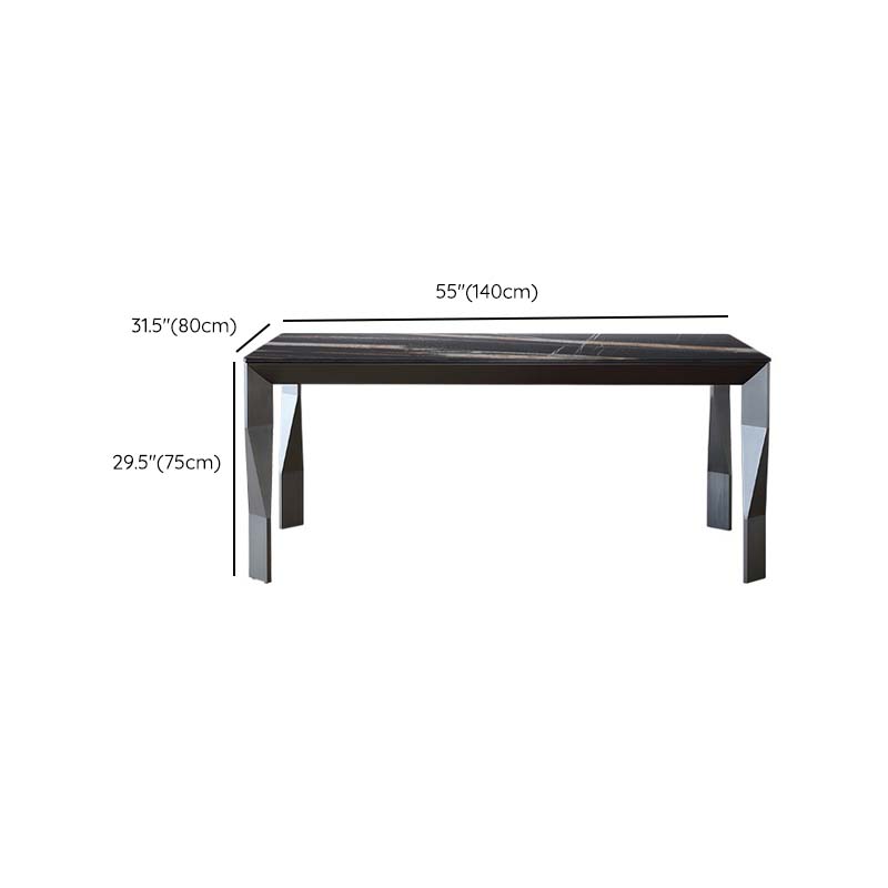 Industrial Dining Table Sintered Stone Rectangle Dining Table for Kitchen Clearhalo 'Dining Tables & Seating' 'Dining Tables' 'dining_table' 'furn' 'furn_dining_table' 'Furniture' 'Kitchen & Dining Furniture' 6570130