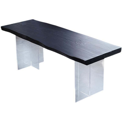 Moderne dubbele voetstuk eettafel houten tafel voor eetkamer
