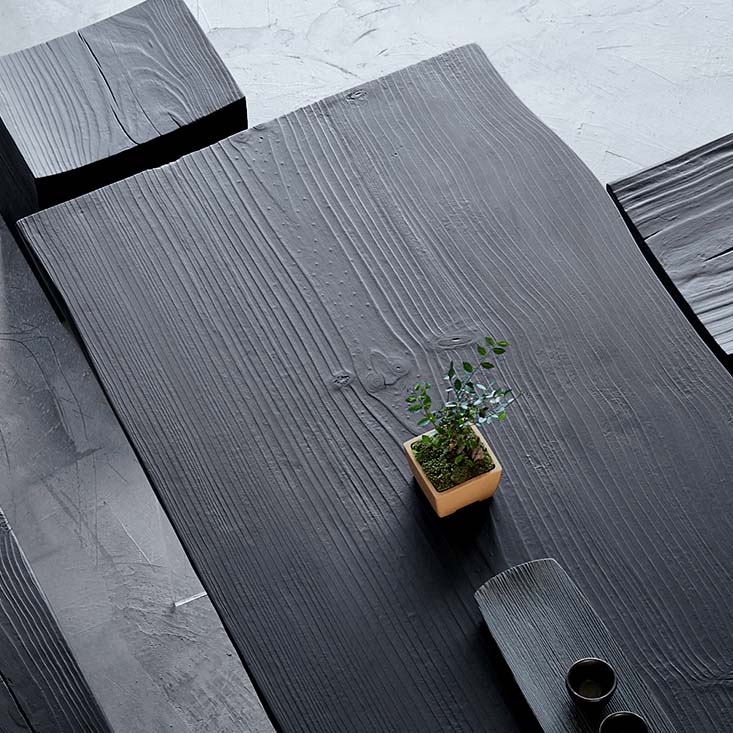 Moderne dubbele voetstuk eettafel houten tafel voor eetkamer
