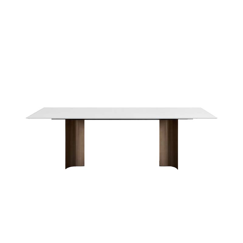 Industrial Style Sintered Stone Dining Table Rectangle Dining Table for Kitchen White Without Chairs Clearhalo 'Dining Tables & Seating' 'Dining Tables' 'dining_table' 'furn' 'furn_dining_table' 'Furniture' 'Kitchen & Dining Furniture' 6570151