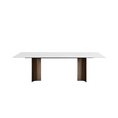 Industrial Style Sintered Stone Dining Table Rectangle Dining Table for Kitchen White Without Chairs Clearhalo 'Dining Tables & Seating' 'Dining Tables' 'dining_table' 'furn' 'furn_dining_table' 'Furniture' 'Kitchen & Dining Furniture' 6570151