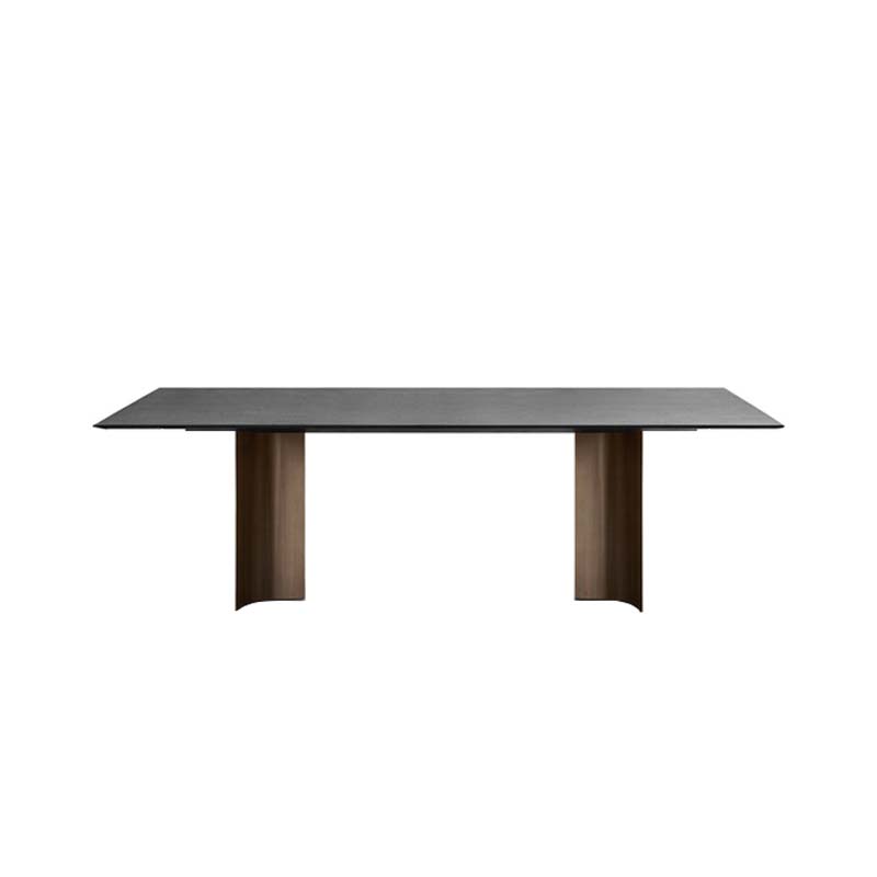 Industrial Style Sintered Stone Dining Table Rectangle Dining Table for Kitchen Black Without Chairs Clearhalo 'Dining Tables & Seating' 'Dining Tables' 'dining_table' 'furn' 'furn_dining_table' 'Furniture' 'Kitchen & Dining Furniture' 6570155