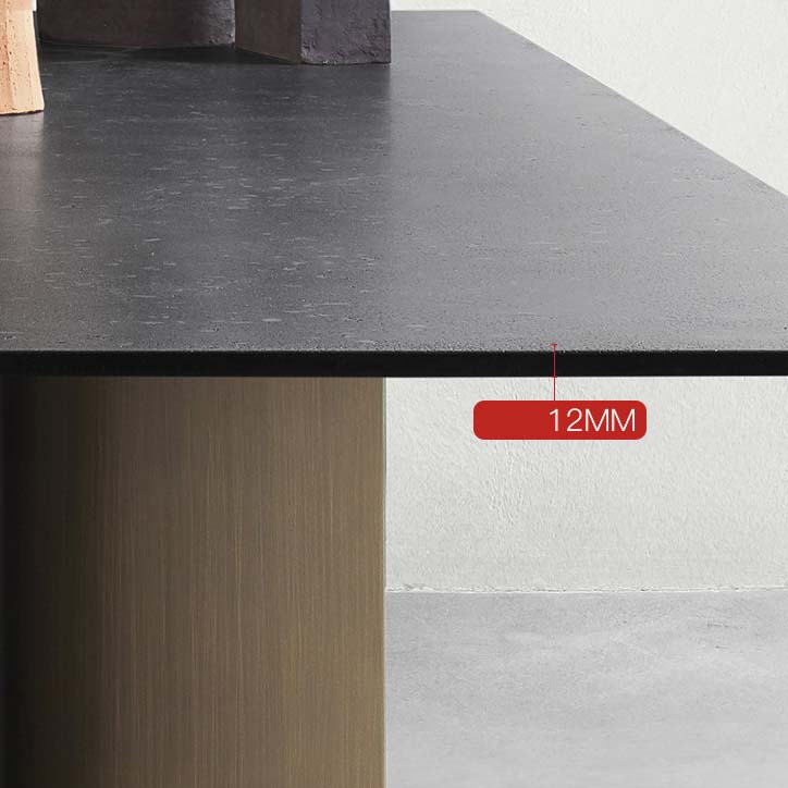 Industrial Style Sintered Stone Dining Table Rectangle Dining Table for Kitchen Clearhalo 'Dining Tables & Seating' 'Dining Tables' 'dining_table' 'furn' 'furn_dining_table' 'Furniture' 'Kitchen & Dining Furniture' 6570157