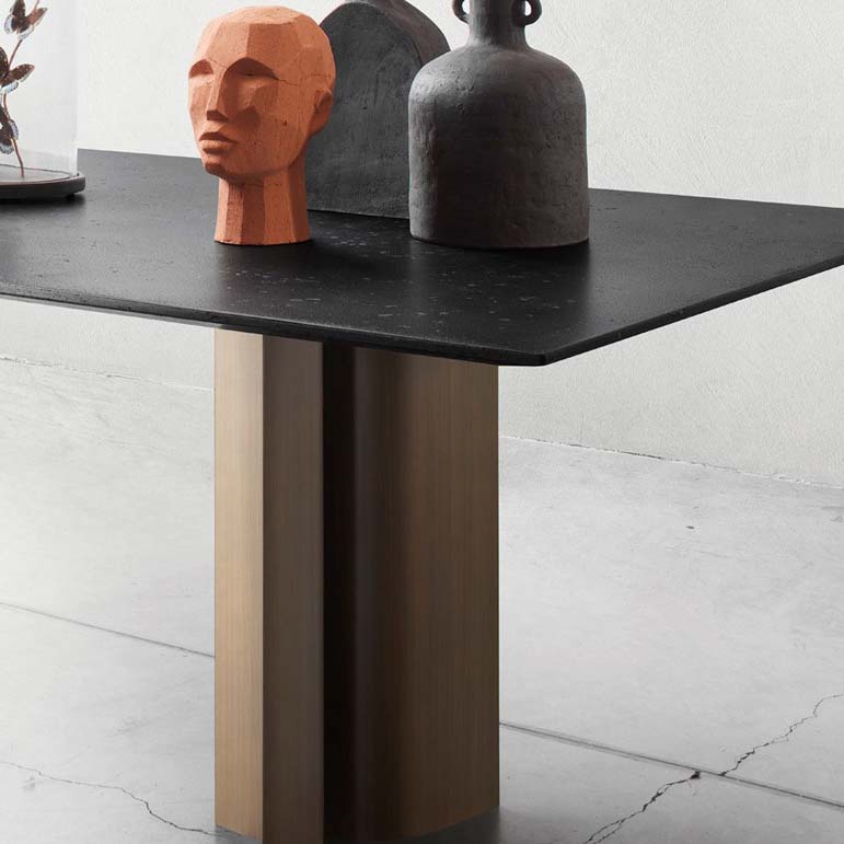 Industrial Style Sintered Stone Dining Table Rectangle Dining Table for Kitchen Clearhalo 'Dining Tables & Seating' 'Dining Tables' 'dining_table' 'furn' 'furn_dining_table' 'Furniture' 'Kitchen & Dining Furniture' 6570158