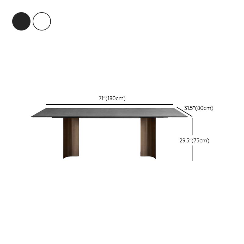 Industrial Style Sintered Stone Dining Table Rectangle Dining Table for Kitchen Clearhalo 'Dining Tables & Seating' 'Dining Tables' 'dining_table' 'furn' 'furn_dining_table' 'Furniture' 'Kitchen & Dining Furniture' 6570161