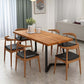 Modern Double Pedestal Dining Table Pine Wood Table for Dining Room Cafe 63"L x 27.6"W x 29.5"H Without Chairs Clearhalo 'Dining Tables & Seating' 'Dining Tables' 'dining_table' 'furn' 'furn_dining_table' 'Furniture' 'Kitchen & Dining Furniture' 6570163