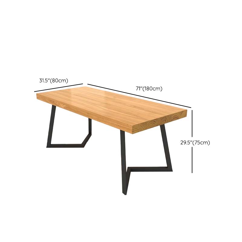 Modern Double Pedestal Dining Table Pine Wood Table for Dining Room Cafe Clearhalo 'Dining Tables & Seating' 'Dining Tables' 'dining_table' 'furn' 'furn_dining_table' 'Furniture' 'Kitchen & Dining Furniture' 6570173