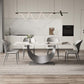 Glam Style Dining Sintered Stone Table Dining Rectangle Table with Metal Legs Black 70.9"L x 31.5"W x 29.5"H Without Chairs Clearhalo 'Dining Tables & Seating' 'Dining Tables' 'dining_table' 'furn' 'furn_dining_table' 'Furniture' 'Kitchen & Dining Furniture' 6570178