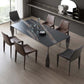 Industrial Style Dining Sintered Stone Table Dining Rectangle Table with Metal Legs Black 55.1"L x 31.5"W x 29.5"H Without Chairs Clearhalo 'Dining Tables & Seating' 'Dining Tables' 'dining_table' 'furn' 'furn_dining_table' 'Furniture' 'Kitchen & Dining Furniture' 6570191