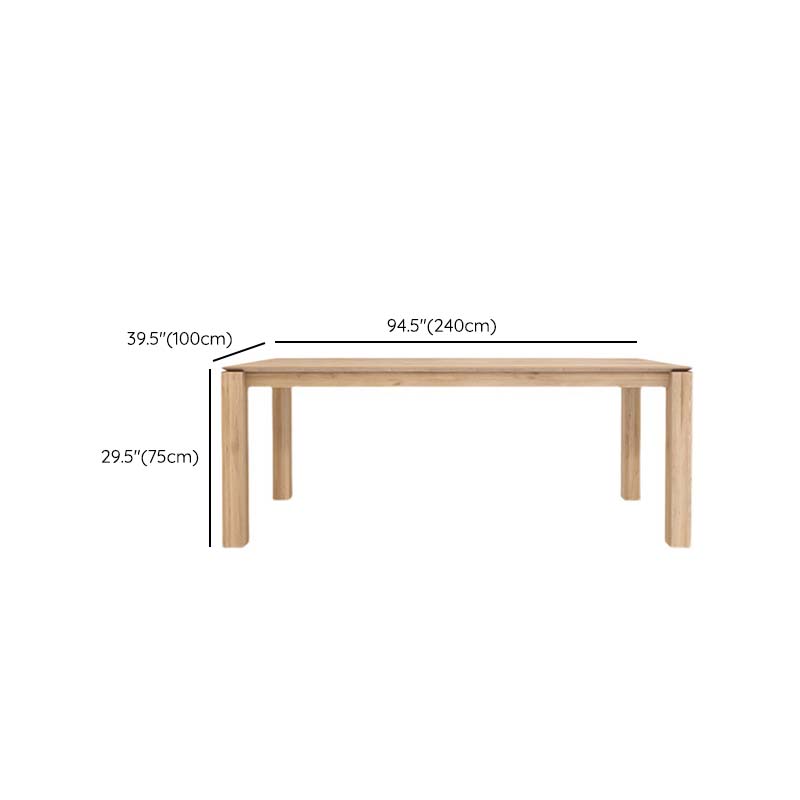 Moderne eettafel met 4 poten, grenenhouten tafel voor eetkamer