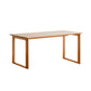 Mesa de comedor con pedestal doble de estilo moderno, mesa de madera de pino para comedor
