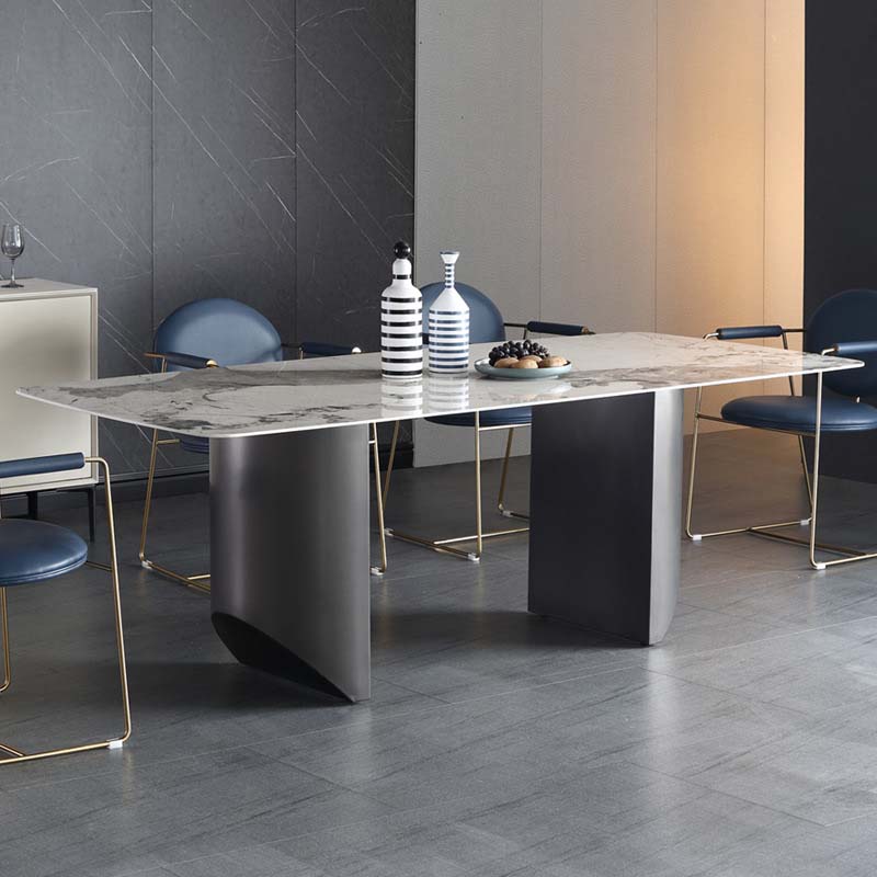 Industrial Dining Sintered Stone Table Dining Rectangle Table with Metal Legs for Kitchen 63"L x 35.4"W x 29.5"H Without Chairs Clearhalo 'Dining Tables & Seating' 'Dining Tables' 'dining_table' 'furn' 'furn_dining_table' 'Furniture' 'Kitchen & Dining Furniture' 6570229