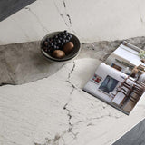 Industrial Dining Sintered Stone Table Dining Rectangle Table with Metal Legs for Kitchen Clearhalo 'Dining Tables & Seating' 'Dining Tables' 'dining_table' 'furn' 'furn_dining_table' 'Furniture' 'Kitchen & Dining Furniture' 6570232