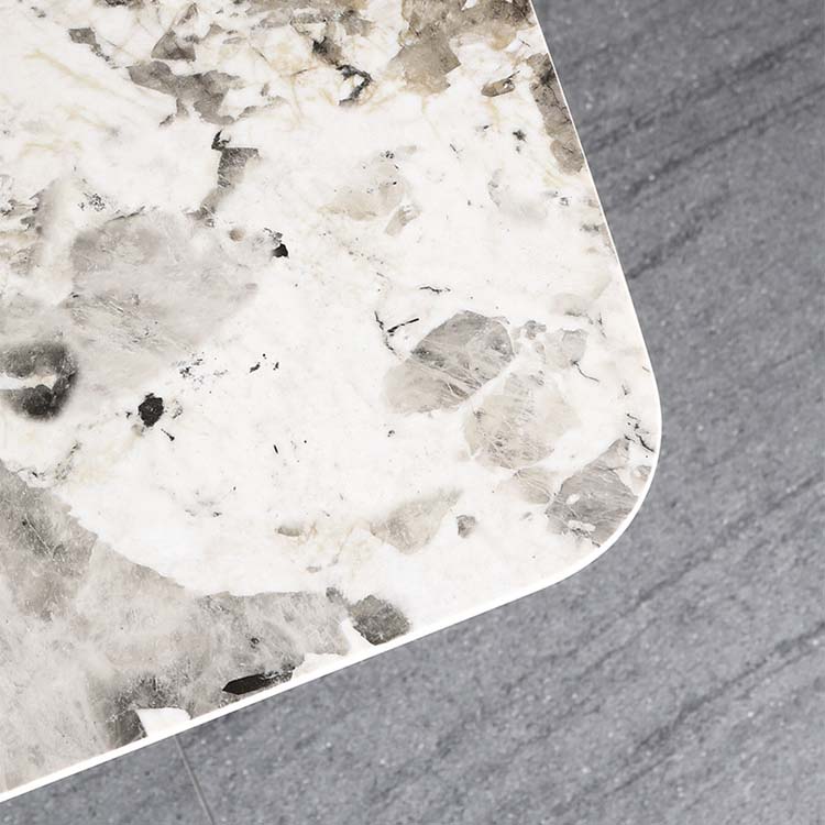 Industrial Dining Sintered Stone Table Dining Rectangle Table with Metal Legs for Kitchen Clearhalo 'Dining Tables & Seating' 'Dining Tables' 'dining_table' 'furn' 'furn_dining_table' 'Furniture' 'Kitchen & Dining Furniture' 6570234