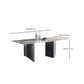 Industrial Dining Sintered Stone Table Dining Rectangle Table with Metal Legs for Kitchen Clearhalo 'Dining Tables & Seating' 'Dining Tables' 'dining_table' 'furn' 'furn_dining_table' 'Furniture' 'Kitchen & Dining Furniture' 6570239