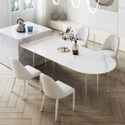 Moderne stijl gesinterde stenen tafel Eettafel Plastic tafel voor thuisgebruik