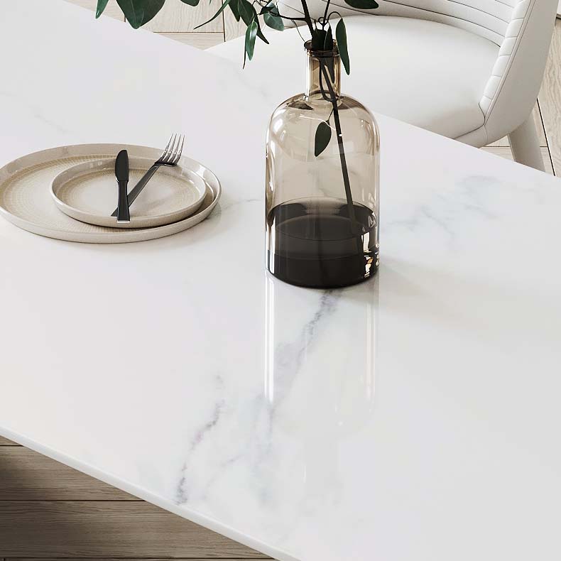 Moderne stijl gesinterde stenen tafel Eettafel Plastic tafel voor thuisgebruik