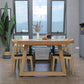 Modern Double Pedestal Dining Table Wood Table for Kitchen Dining Room 78.7"L x 31.5"W x 29.5"H Without Chairs Clearhalo 'Dining Tables & Seating' 'Dining Tables' 'dining_table' 'furn' 'furn_dining_table' 'Furniture' 'Kitchen & Dining Furniture' 6570257