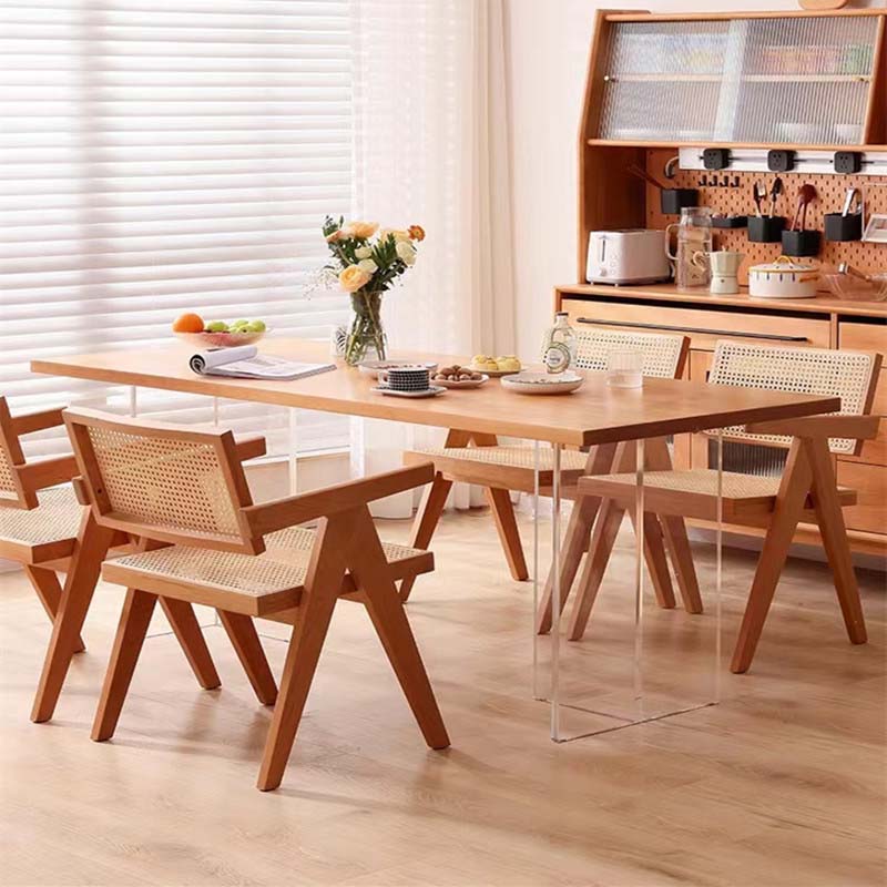 Modern Double Pedestal Dining Table Wood Table for Dining Room Kitchen 70.9"L x 31.5"W x 29.5"H Without Chairs Clearhalo 'Dining Tables & Seating' 'Dining Tables' 'dining_table' 'furn' 'furn_dining_table' 'Furniture' 'Kitchen & Dining Furniture' 6570292