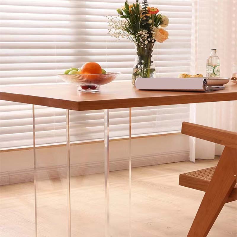 Modern Double Pedestal Dining Table Wood Table for Dining Room Kitchen Clearhalo 'Dining Tables & Seating' 'Dining Tables' 'dining_table' 'furn' 'furn_dining_table' 'Furniture' 'Kitchen & Dining Furniture' 6570294