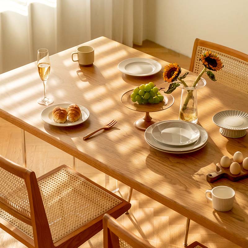 Modern Double Pedestal Dining Table Wood Table for Dining Room Kitchen Clearhalo 'Dining Tables & Seating' 'Dining Tables' 'dining_table' 'furn' 'furn_dining_table' 'Furniture' 'Kitchen & Dining Furniture' 6570298