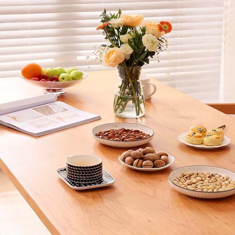 Modern Double Pedestal Dining Table Wood Table for Dining Room Kitchen Clearhalo 'Dining Tables & Seating' 'Dining Tables' 'dining_table' 'furn' 'furn_dining_table' 'Furniture' 'Kitchen & Dining Furniture' 6570299