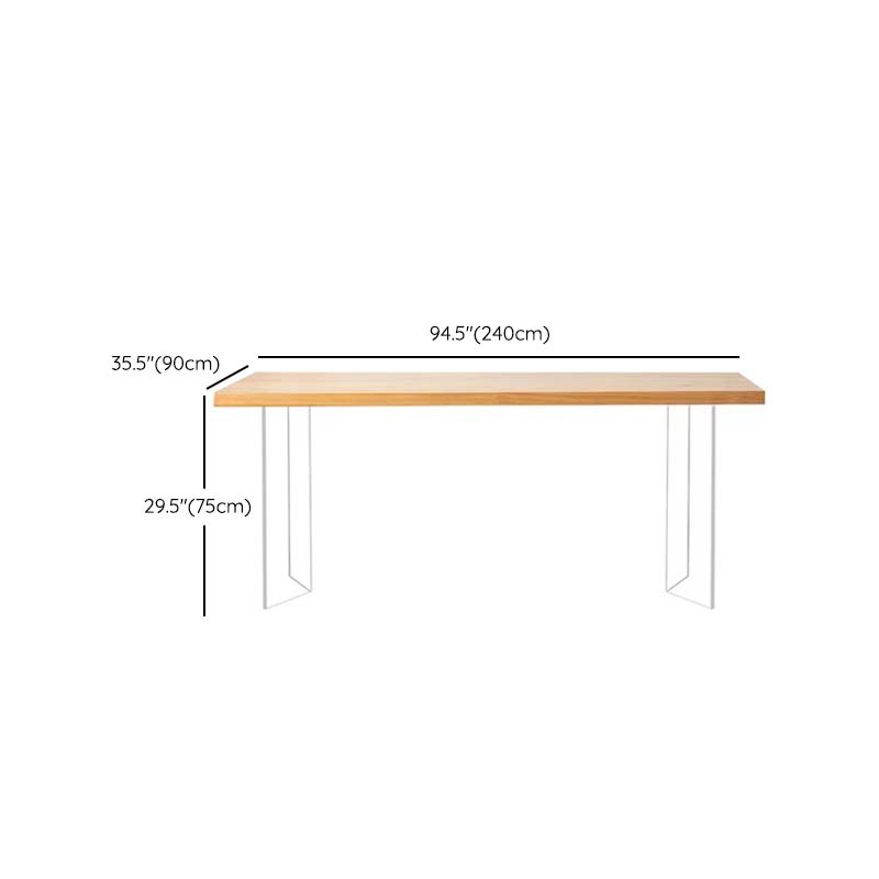 Modern Double Pedestal Dining Table Wood Table for Dining Room Kitchen Clearhalo 'Dining Tables & Seating' 'Dining Tables' 'dining_table' 'furn' 'furn_dining_table' 'Furniture' 'Kitchen & Dining Furniture' 6570305