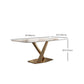 Glam Style Sintered Stone Table Rectangle Table with Metal Legs for Home Clearhalo 'Dining Tables & Seating' 'Dining Tables' 'dining_table' 'furn' 'furn_dining_table' 'Furniture' 'Kitchen & Dining Furniture' 6570316