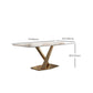 Glam Style Sintered Stone Table Rectangle Table with Metal Legs for Home Clearhalo 'Dining Tables & Seating' 'Dining Tables' 'dining_table' 'furn' 'furn_dining_table' 'Furniture' 'Kitchen & Dining Furniture' 6570317