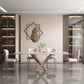 Glam Style Sintered Stone Table Rectangle Table with Metal Legs for Home Use 70.9"L x 35.4"W x 29.5"H Without Chairs Clearhalo 'Dining Tables & Seating' 'Dining Tables' 'dining_table' 'furn' 'furn_dining_table' 'Furniture' 'Kitchen & Dining Furniture' 6570322