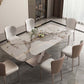 Glam Style Sintered Stone Table Rectangle Table with Metal Legs for Home Use 63"L x 35.4"W x 29.5"H Without Chairs Clearhalo 'Dining Tables & Seating' 'Dining Tables' 'dining_table' 'furn' 'furn_dining_table' 'Furniture' 'Kitchen & Dining Furniture' 6570325