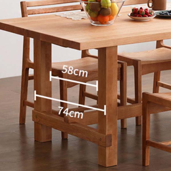 Modern Trestle Dining Table Pine Wood Table for Dining Room Kitchen