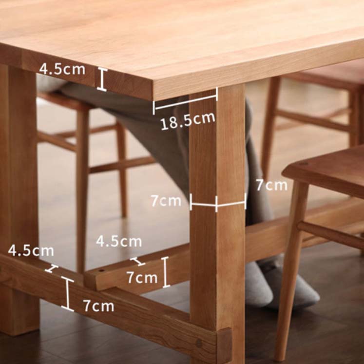 Modern Trestle Dining Table Pine Wood Table for Dining Room Kitchen