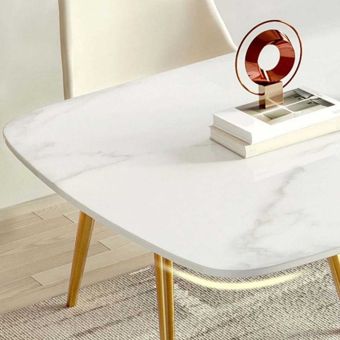 Glam Dining Sintered Stone Table Dining Rectangle Table for Home Use