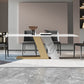 Glam Dining Rectangle Table Sintered Stone Table with Metal Legs for Home Use Clearhalo 'Dining Tables & Seating' 'Dining Tables' 'dining_table' 'furn' 'furn_dining_table' 'Furniture' 'Kitchen & Dining Furniture' 6570363