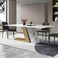 Glam Dining Rectangle Table Sintered Stone Table with Metal Legs for Home Use Clearhalo 'Dining Tables & Seating' 'Dining Tables' 'dining_table' 'furn' 'furn_dining_table' 'Furniture' 'Kitchen & Dining Furniture' 6570364