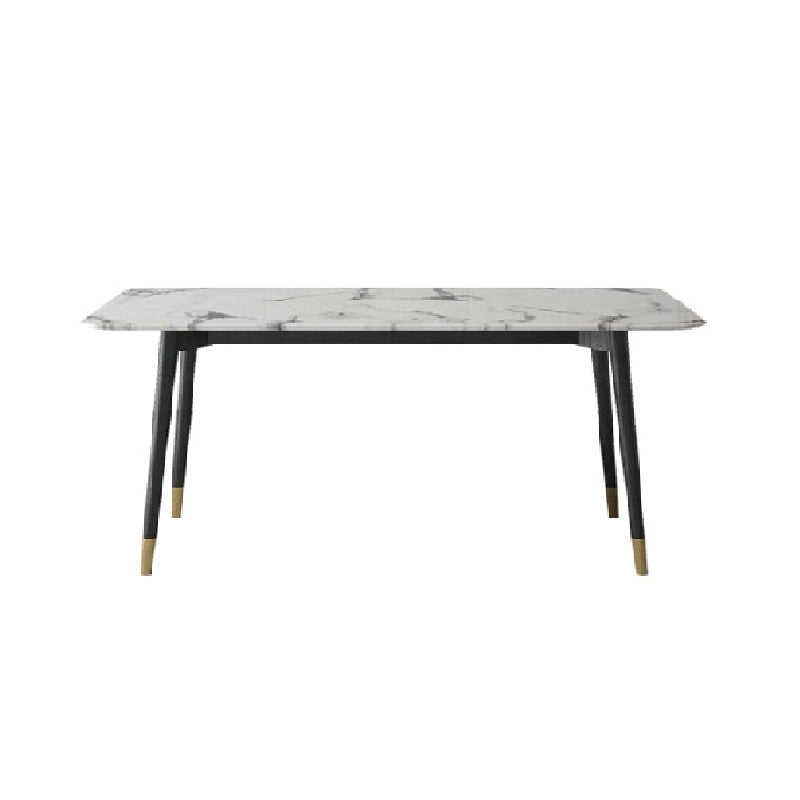 Mesa de comedor rectangular Mid-Century Mesa de comedor de piedra con 4 patas