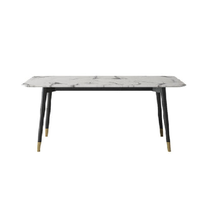 Mesa de comedor rectangular Mid-Century Mesa de comedor de piedra con 4 patas