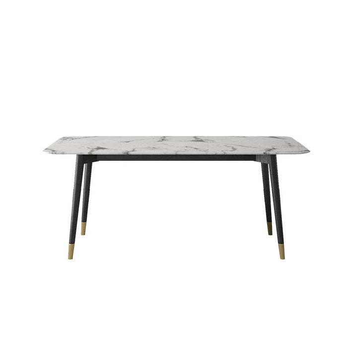 Mesa de comedor rectangular Mid-Century Mesa de comedor de piedra con 4 patas