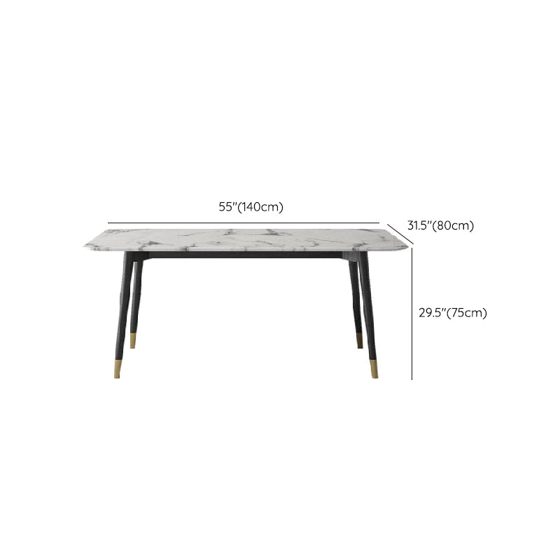 Mesa de comedor rectangular Mid-Century Mesa de comedor de piedra con 4 patas