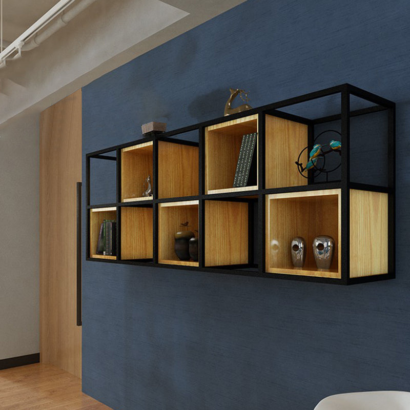 Contemporary Wooden Bookcase Floating Natural Closed Back Bookshelf Clearhalo 'Bookcases' 'furn' 'furn_bookcases' 'Furniture' 'Office Furniture' 6570383