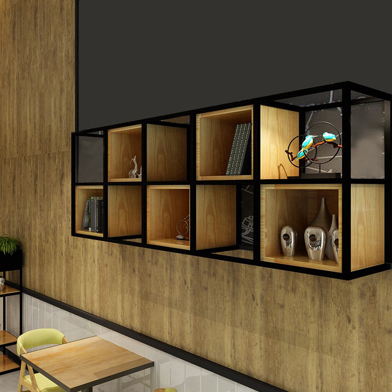 Contemporary Wooden Bookcase Floating Natural Closed Back Bookshelf Clearhalo 'Bookcases' 'furn' 'furn_bookcases' 'Furniture' 'Office Furniture' 6570385