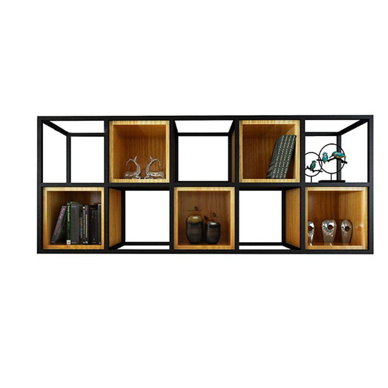 Contemporary Wooden Bookcase Floating Natural Closed Back Bookshelf Clearhalo 'Bookcases' 'furn' 'furn_bookcases' 'Furniture' 'Office Furniture' 6570391