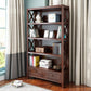 Standard Wooden Bookshelf Closed Back Contemporary Bookcase with Drawers