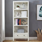 Standard Wooden Bookshelf Closed Back Contemporary Bookcase with Drawers