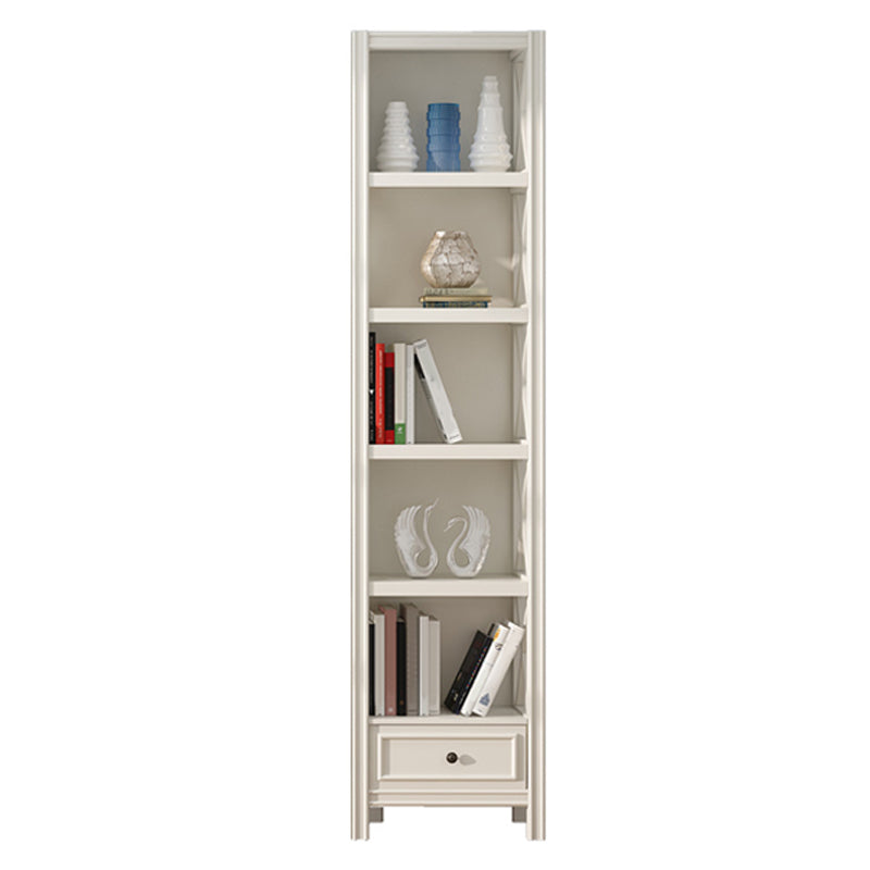 Standard Wooden Bookshelf Closed Back Contemporary Bookcase with Drawers