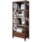 Standard Wooden Bookshelf Closed Back Contemporary Bookcase with Drawers