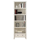 Standard Wooden Bookshelf Closed Back Contemporary Bookcase with Drawers